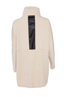 Contrast Pocket High Neck Ziptop - Stone