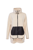 Contrast Pocket High Neck Ziptop - Stone