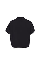 V Neck Short Top - Black