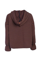 Striped Hoodie - Navy/tan
