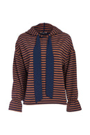 Striped Hoodie - Navy/tan
