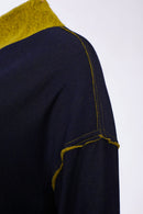 Raw Edge High Neck Top - Lime