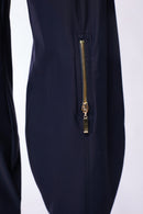 Zip Leg Trim Trouser - Navy