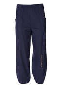 Zip Leg Trim Trouser - Navy