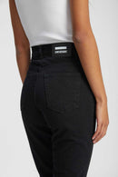 Nora Sky High Cropped Jeans - Washed Black