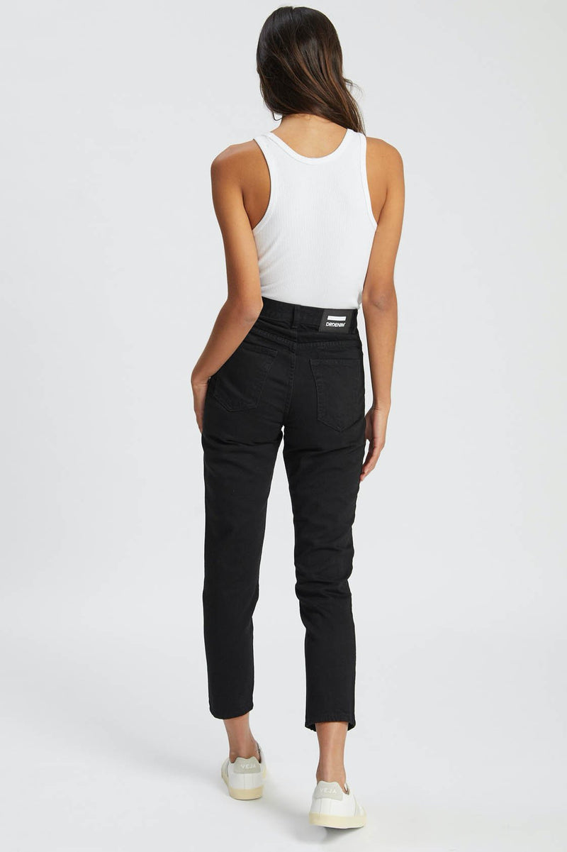 Nora Sky High Cropped Jeans - Washed Black