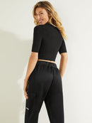 Allison Round Neck T-shirt - Jet Black