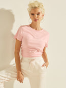 Amelia Round Neck T-shirt - Taffy Light Pink