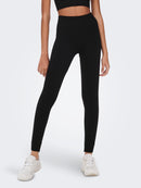 High Waist Seam Leggings - Black