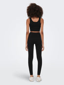High Waist Seam Leggings - Black