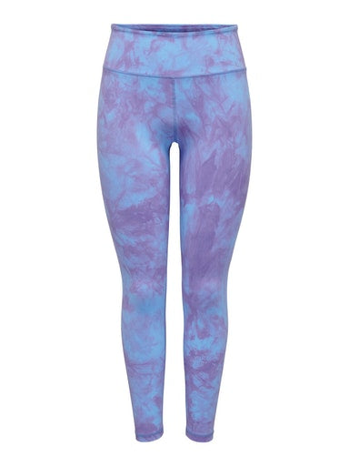 High Waist Tiedye Leggings - Purple Rose/little Boy Blue