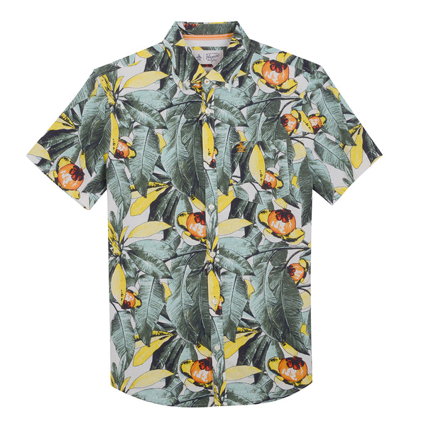 Short Sleeve Print Shirt - Bright White