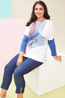 Slim Fit Crop Trouser - Blue