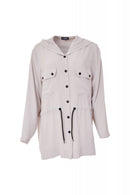 Drawsting Hooded Jacket - Silver