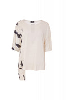 Side Panel Print Top - Black/stone