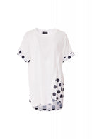 Spot Panel And Cuff Top - White/navy