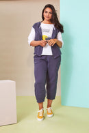 Sleeveless Zip Hoodie - Grey