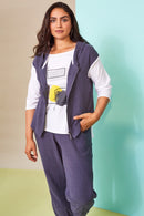 Sleeveless Zip Hoodie - Grey