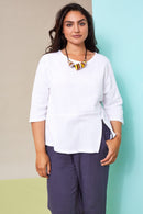 Zip Hem Detail Top - White