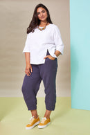 Zip Hem Detail Top - White