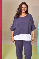 Contrast Underpanel Top - Grey/white