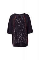 Front Print Panel Top - Black/red