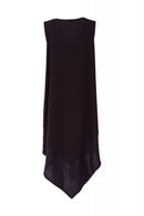 Contrast Panel Zip Dress - Black/cream