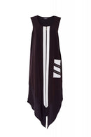 Contrast Panel Zip Dress - Black/cream