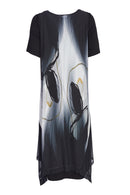 Mesh Print Dress - Lime