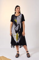 Mesh Print Dress - Lime