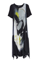 Mesh Print Dress - Lime