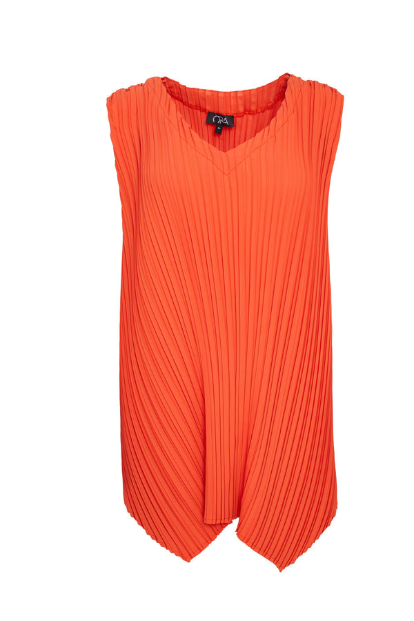 Extended Side Pleated Top - Coral