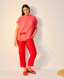 Patch Pocket High Neck Top - Poppy Red