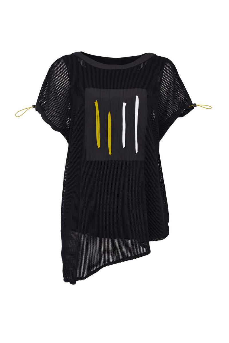 Colour Stripe Trim Top - Black