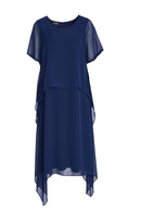 Overtop Chiffon Dress - Navy