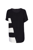 Patch Trim Top - Black/Cream