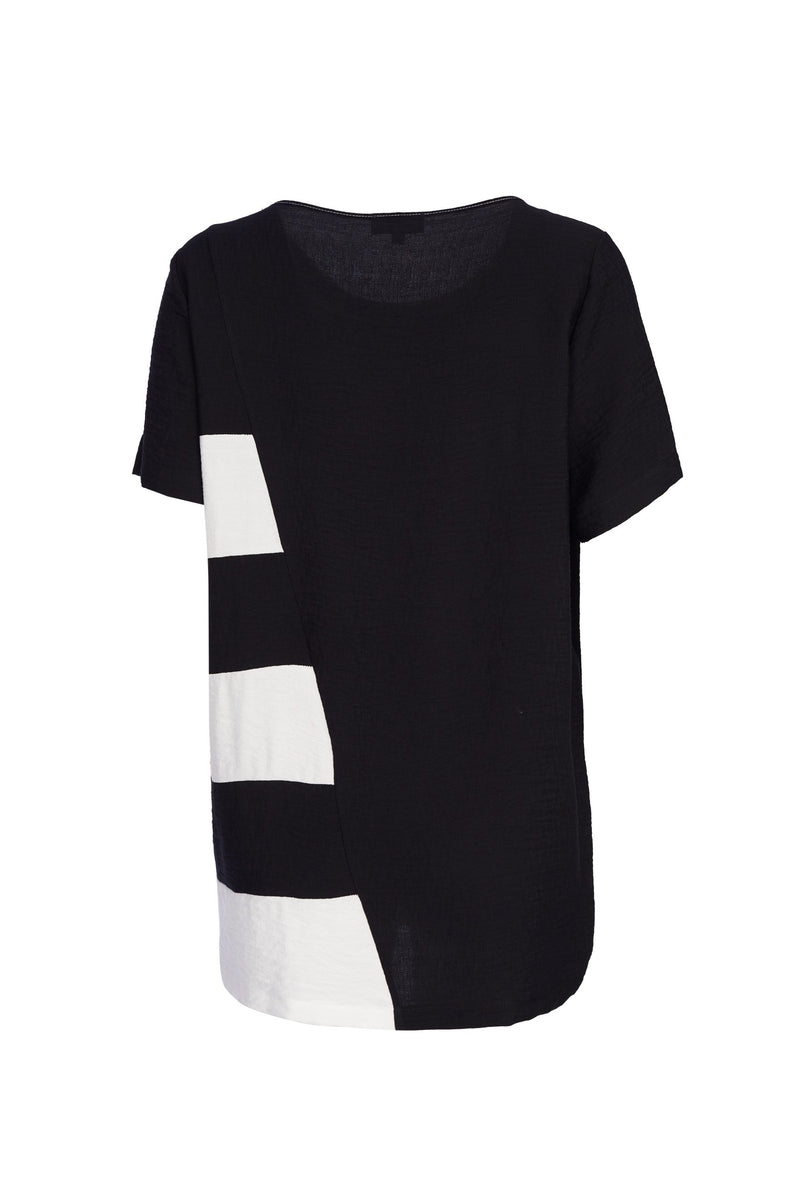 Patch Trim Top - Black/Cream