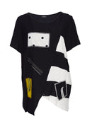 Patch Trim Top - Black/Cream