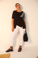 Spot Side Panel Top - Black/Cream