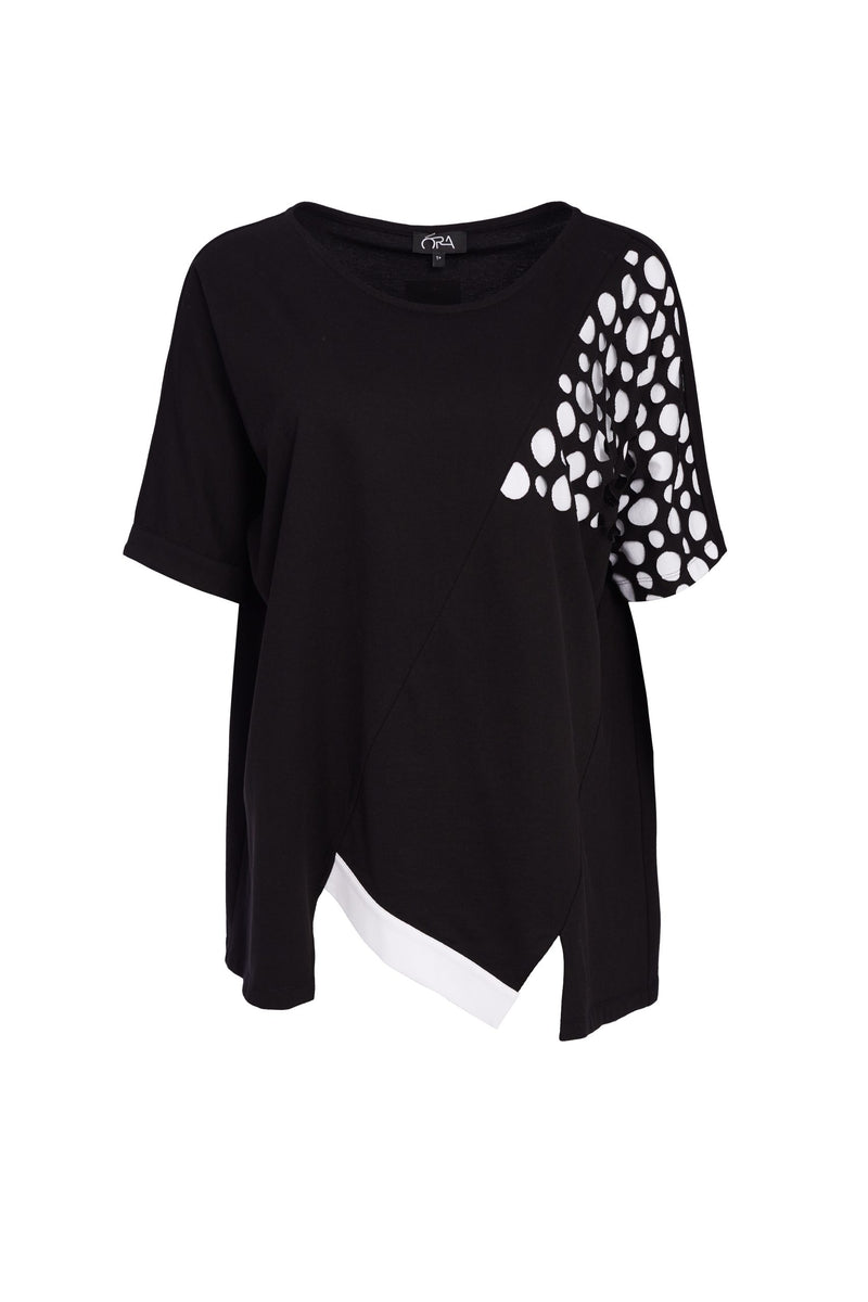 Spot Side Panel Top - Black/Cream
