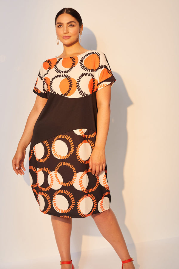 Circle Print Dress - Mandarin