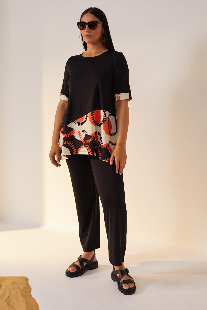 Circle Print Top - Mandarin