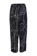 Print Wide Leg Trouser - Black/White