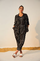 Print Wide Leg Trouser - Black/White