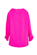 HIGH NECK TOP CURVED HEM - Pink
