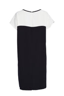 Contrast Top Panel Dress - Black/Cream