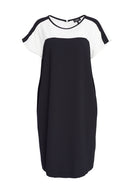 Contrast Top Panel Dress - Black/Cream