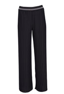 Elastic Waist Pleated Trouser - Black