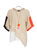 Mottled Disc/Bead Necklace - Coral