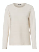 Plain Ribbed Round Neck Jumper - Ivory